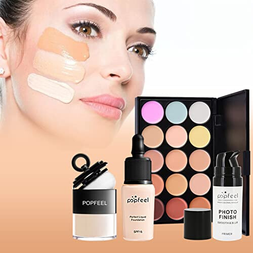 All-In-One Makeup Kit, 32 Pcs Complete Makeup Gift Set Full Kit Combination with Eyeshadow Blush Lipstick Concealer etc, Essential Starter Bundle for 2