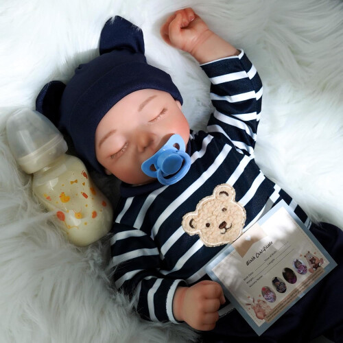 Reborn Babies 17 Inches Handmade Lifelike Baby Dolls Boy Soft Cloth Body with Feeding Kit Like a Real Baby reborn boy on OnBuy