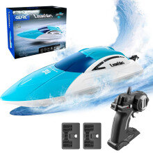 S4 RC Boat, Remote Control Boat 2.4GHz High Speed RC Racing Boat with 2 Rechargeable Batteries for Adults and Kids