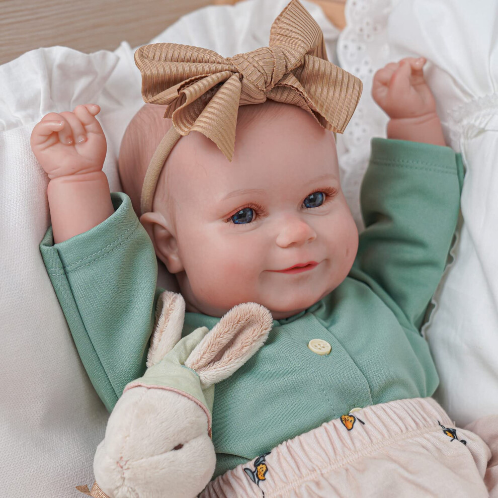 Reborn Baby Dolls 20 inch Lifelike Baby Dolls Cute Grils Soft Vinyl Realistic Newborn Baby Dolls Real Life Handmade Toys with Sweet Smile Baby Doll
