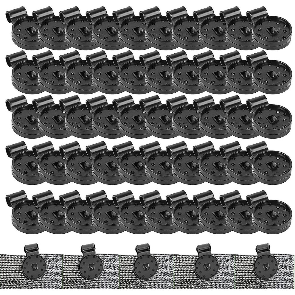 50 Pcs Shade Cloth Plastics Clips,round Plastic Black Clips For Sun Shade Net,greenhouse Film Sunshade Net Clip