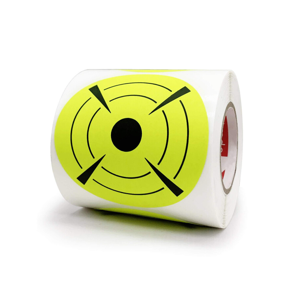 (Yellow) 3 Inch Round Adhesive Target Pasters Fluorescent Shooting Targets Stickers Target Dots for Shooting Total 150 Pcs