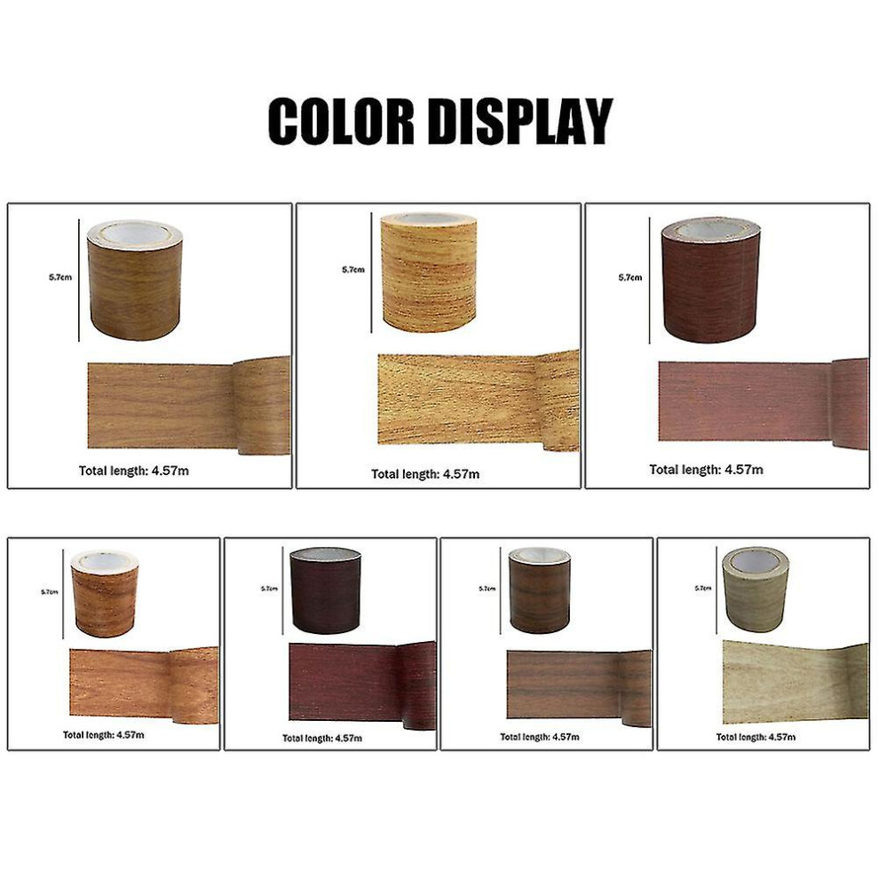 (Chocolate) Woodgrain Repair Tape Patch Wood Textured Furniture Adhesive Tape Strong Stickiness