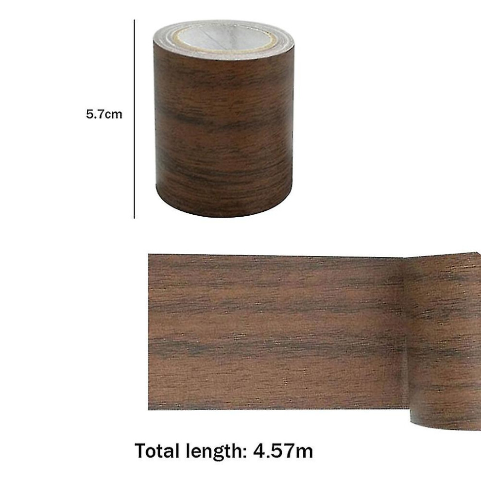 ( Brow) Woodgrain Repair Tape Patch Wood Textured Furniture Adhesive Tape Strong Stickiness Dark