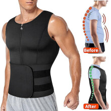 (L) Medical Adjustable Clavicle Posture Corrector Men Woemen Upper Back Brace Shoulder Lumbar Support Belt Corset Posture Black
