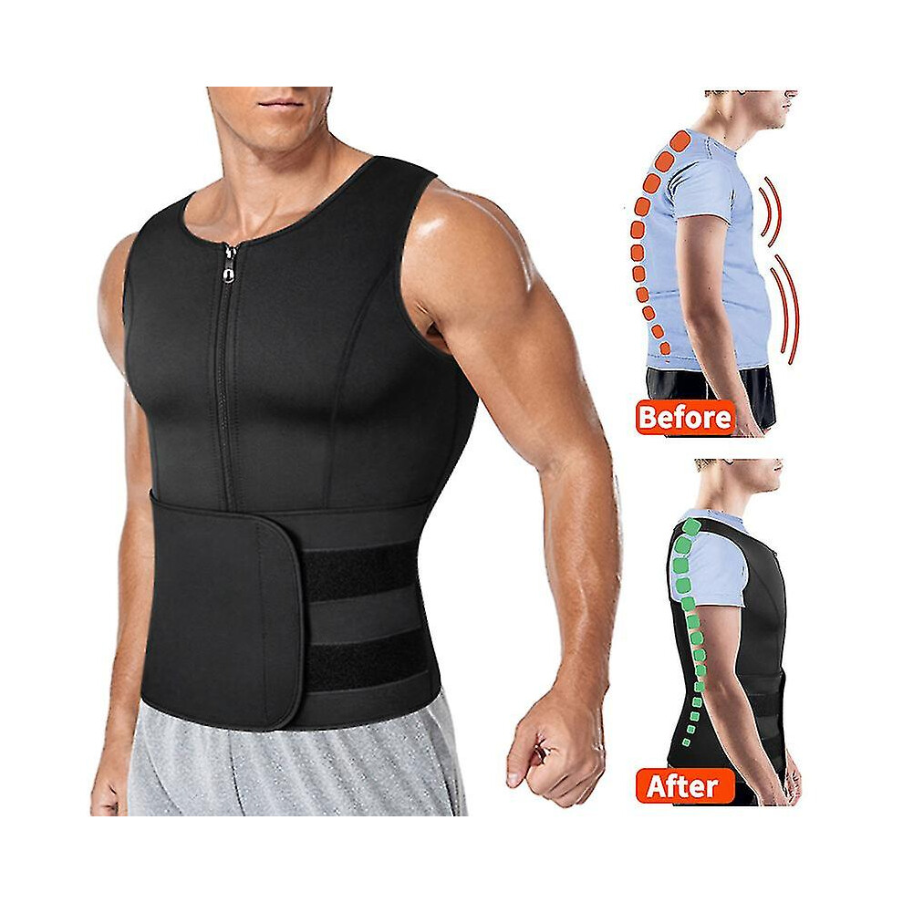 Black (L) Medical Adjustable Clavicle Posture Corrector Men Woemen Upper Back Brace Shoulder Lumbar Support Belt Corset Posture