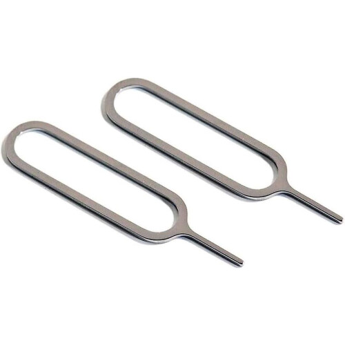 2x Metal Sim Card Removal Tool Pin Ejector Pack Key Needle Opener Universal Smartphone Compatibility