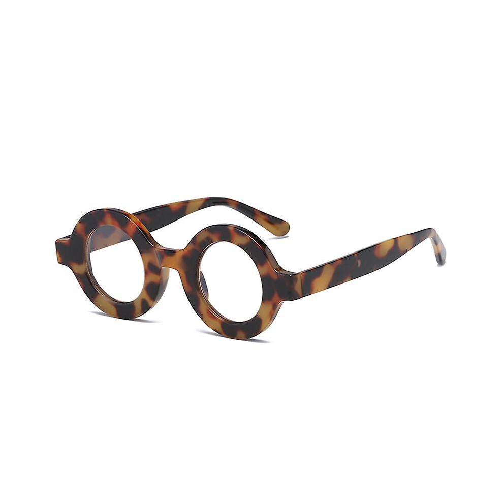 (Leopard, MYOPIA -2.0) Men  Harry Vintage Thick Round Frame Optical Prescription Eyeglasses Women-image-OPC-PDWSFC6-NEW