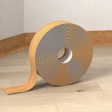 (Wood, 100 x 25 x 1.5 mm) 5m Self-adhesive Skirting Board Wall Border Sticker Superb
