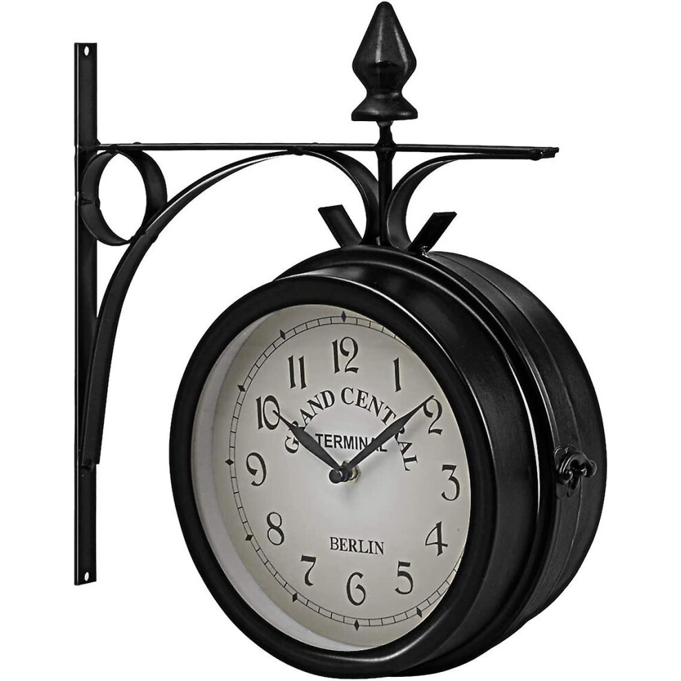 2024,double-sided Wall Clock Station Clock Garden Clock