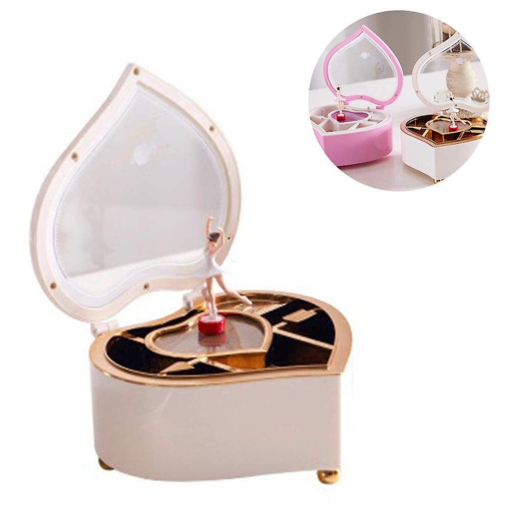 Ballerina Musical Jewelry Box For Girls - Heart-shaped Rotating Dancer
