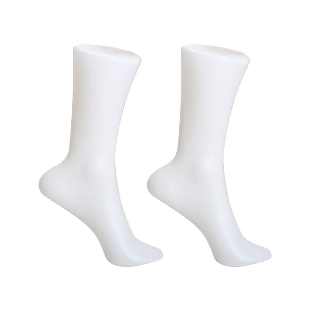 2PCS Female Foot Sock Sox Display Mold Short Stocking Mannequin White