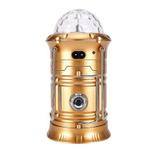 Solar LED Lantern Light Rechargeable Outdoor Camping Torch with Auto-Rotating RGB Stage Disco Lamp Waterproof & Portable