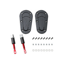 Carbon Fiber Style Universal Car Quick Release Hood Pin Locking Latch W/keys Set