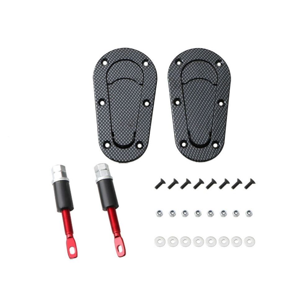Carbon Fiber Style Universal Car Quick Release Hood Pin Locking Latch W/Keys Set 3010291811787