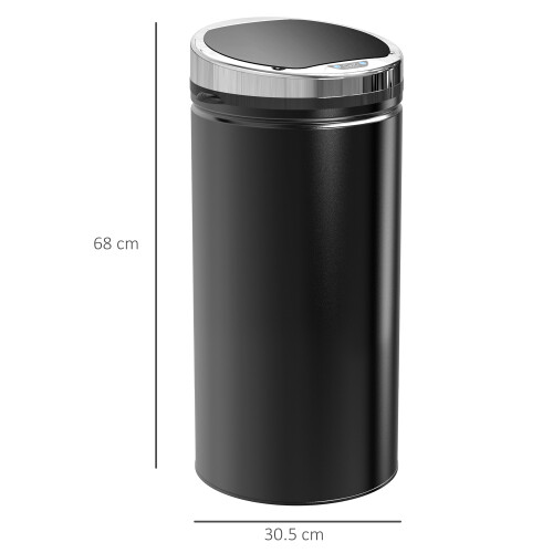 Homcom HOMCOM Automatic Hand Sensor Dustbin Kitchen Waste Bin Rubbish Can 42L Black 1
