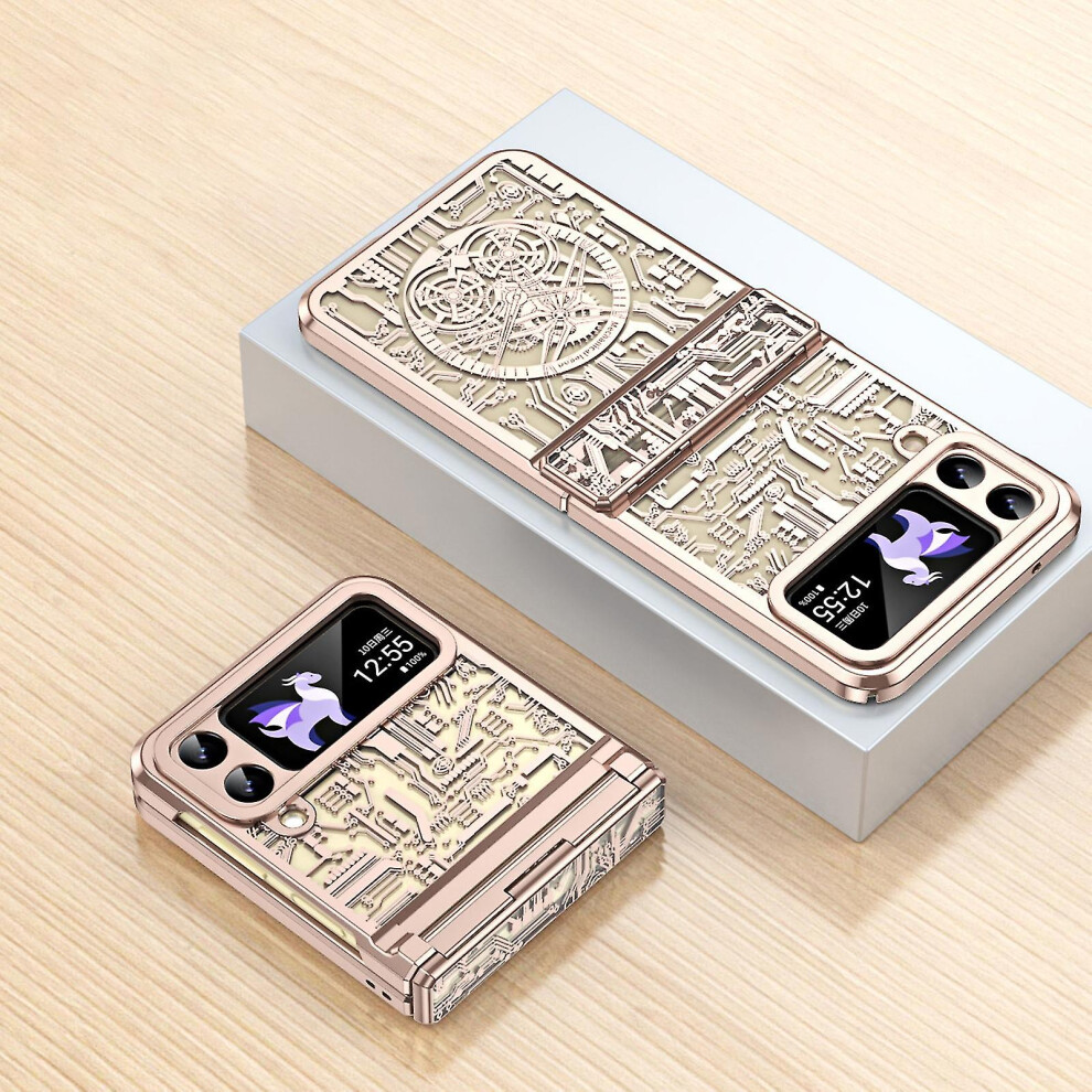 (Rose ) Galaxy Z Flip 5 Case, Samsung Z Flip 5 Case Hinge Protection Shockproof Protective Case For Galaxy Flip 5 5G Gold 4814699126981