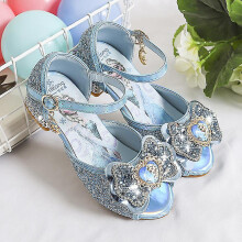 Girls Sandals Frozen 2 Elsa Princess Shoes Little Girls Crystal Shoes Children High Heels Catwalk Show Shoes