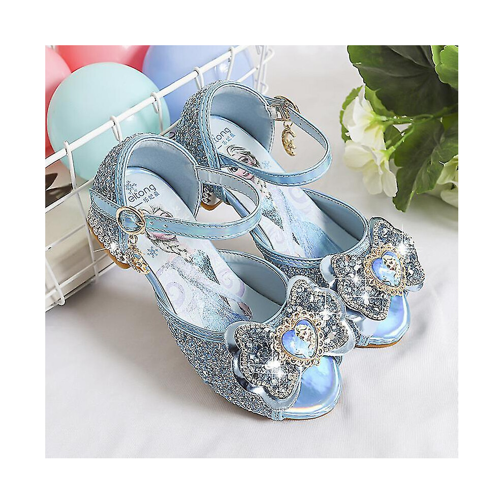Girls Sandals Frozen 2 Elsa Princess Shoes Little Girls Crystal Shoes Children High Heels Catwalk Show Shoes