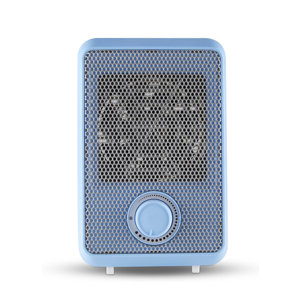 Tower T675001B 600W Fan Heater with 3 Second Heating Technology, Adjustable Thermostat, Overheat Protection, Blue