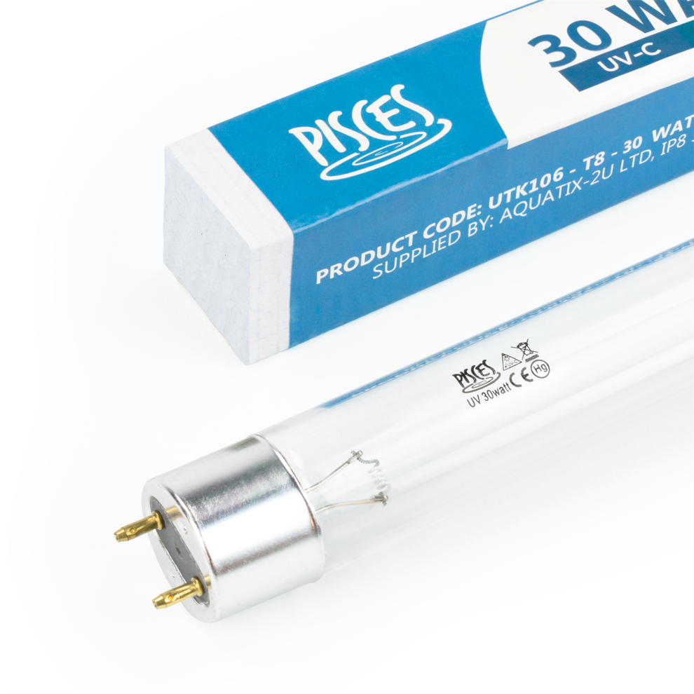 Pisces 30w (watt) T8 Replacement UV Bulb Tube Lamp for Pond Filter UVC