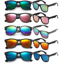 Hgbd 10 Pack 80s Party Sunglasses Bulk Mirrored Sunglasses Party Favors Glasses Retro Sunglasses Set