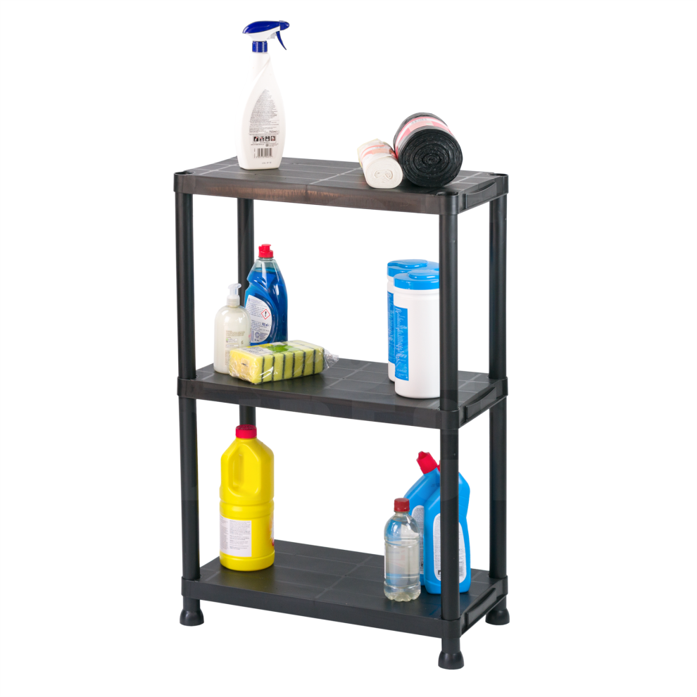 KCT 3 Tier Plastic Shelving Garage Shelves Home Storage Unit