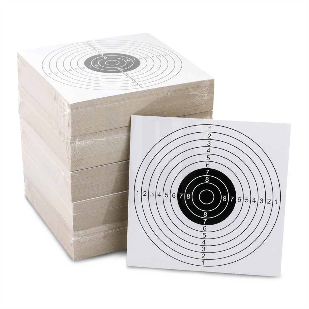 Kct 10 Ring Shooting Target - 500Pc - Paper Target Practice Hunting Airsoft Rifle
