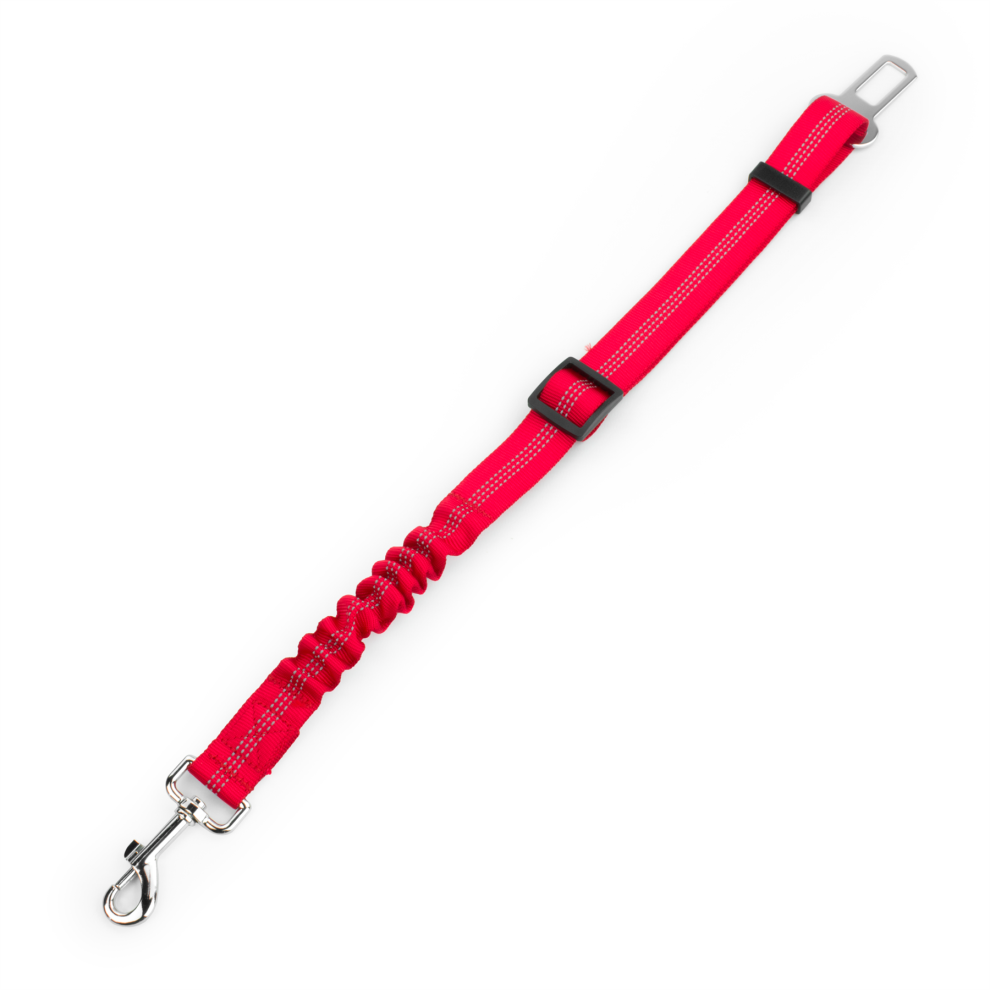 KCT Dog Seat Belt Clip Lead - Red