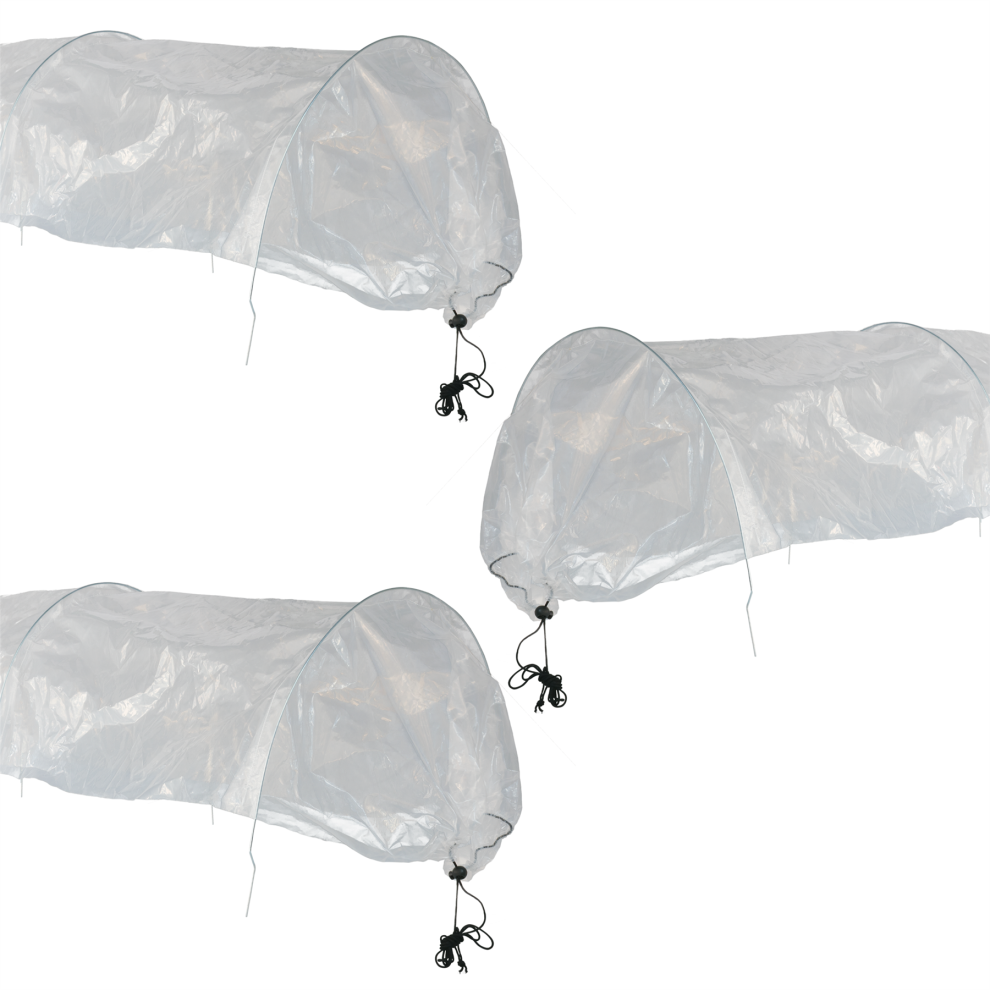 KCT 3 Pack 3m PE Transparent Garden Allotment Grow Tunnel Cloche Plant Veg Protect Cover