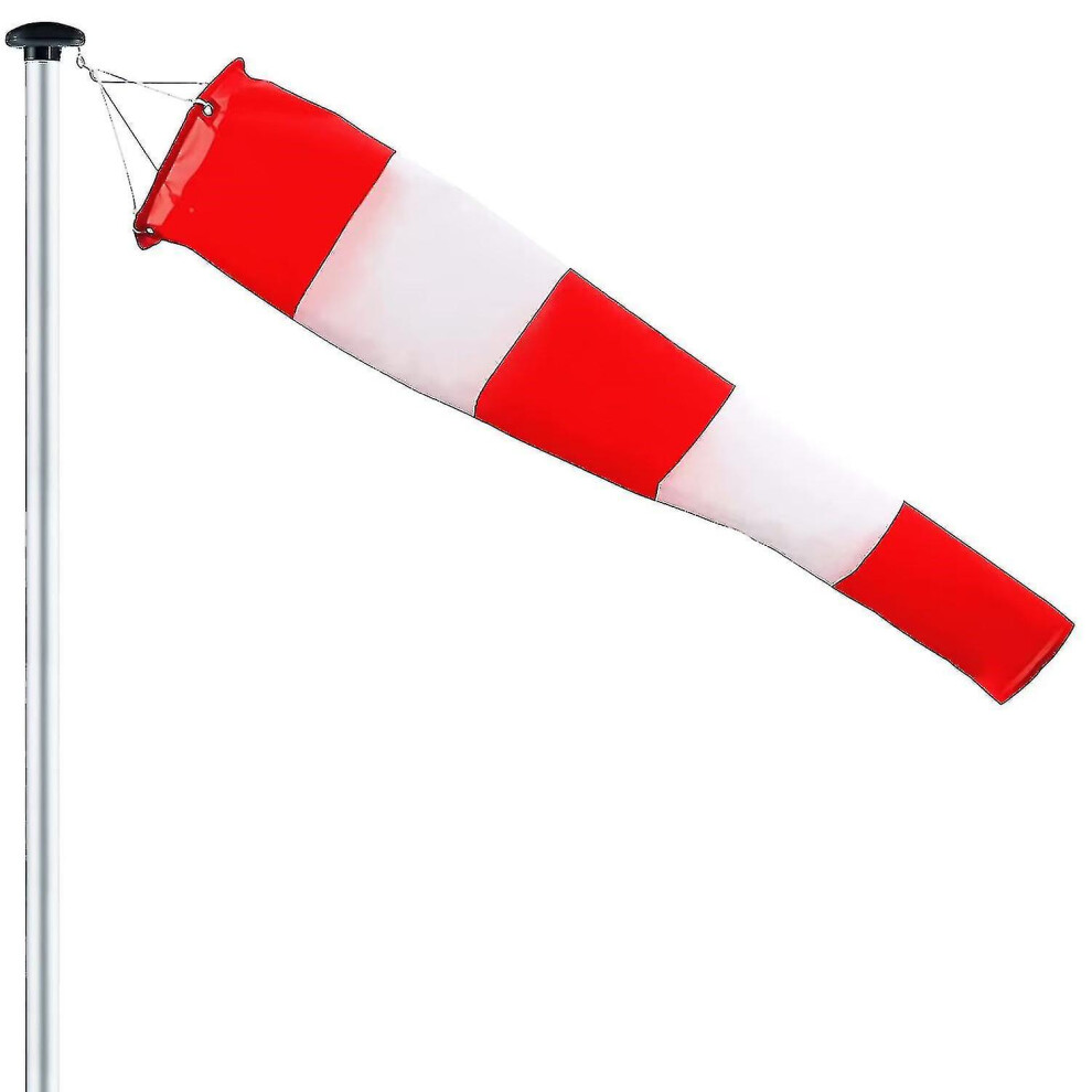 Windsock Compatible With Outdoor Use, Wind Direction Indicator In And 150Cm Suspension Swivel, Weatherproof, Wind Direction Indicator Red/White