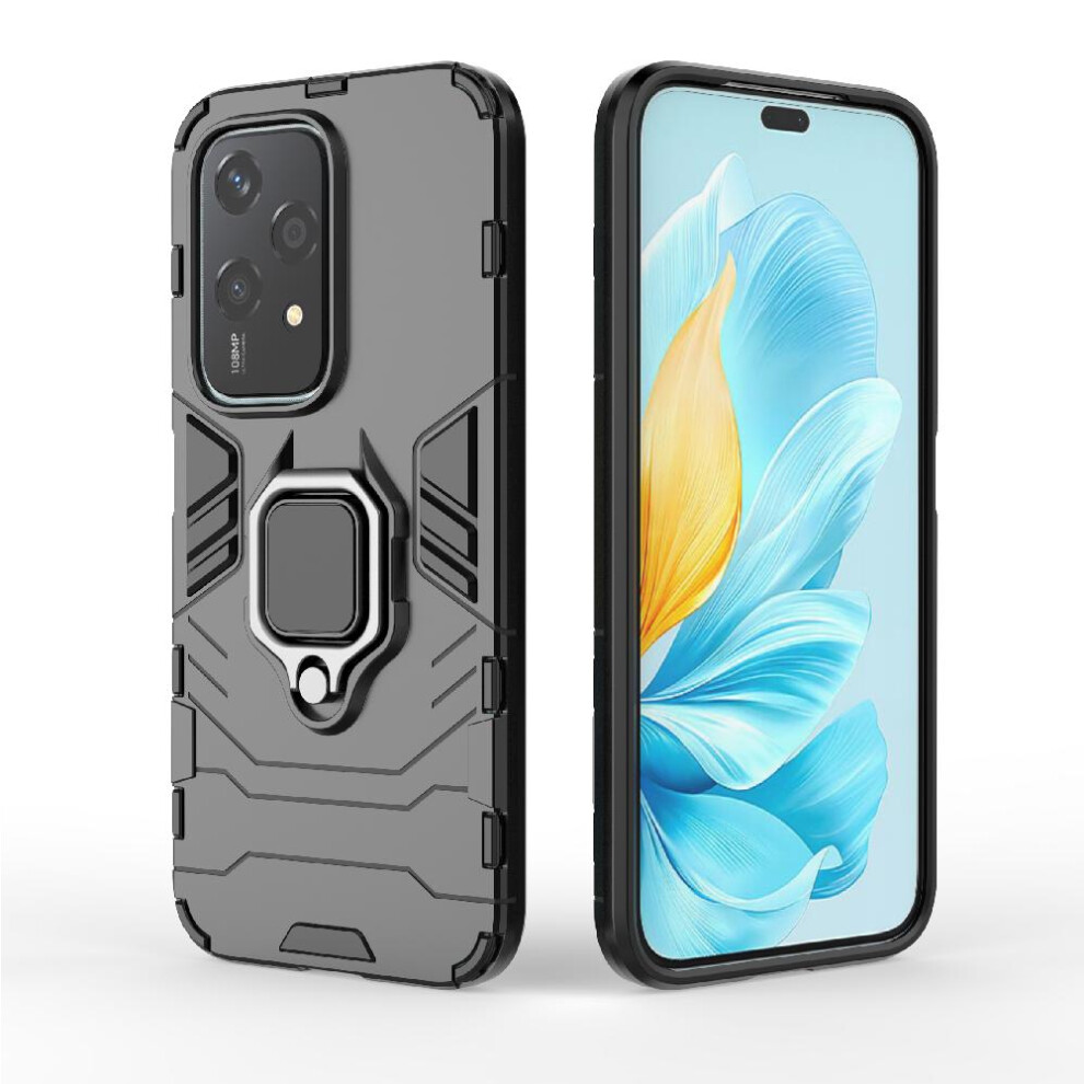 (Black) Case For Honor 200 Lite Military Drop Protection Kickstand 360Rotating Ring Shockproof Cover Black 764762761752