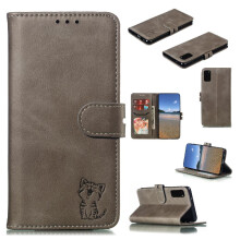 (Gray ) Wallet Case for Samsung Galaxy S20 Fe Magnetic Closure Kickstand All Round Protection Card Holder Embossed