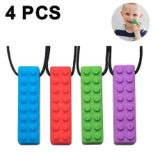 4 Pack Sensory Chew Necklace For Kids Toddlers With Autism ,biting Needs,oral Motor Chewy Stick,teether Toys For Autistic Chewers,gum-friendly