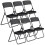 URBN Living (6) Rattan Effect Metal Folding Chairs Dining Bistro 1