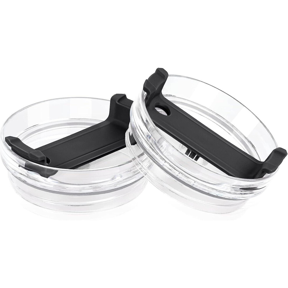 (Black) 2Pcs 40 Oz Tumbler Lid Compatible Stanley, Spill Proof Splash Resistant Tumbler Covers For Stanley And More Coffee Mugs Black