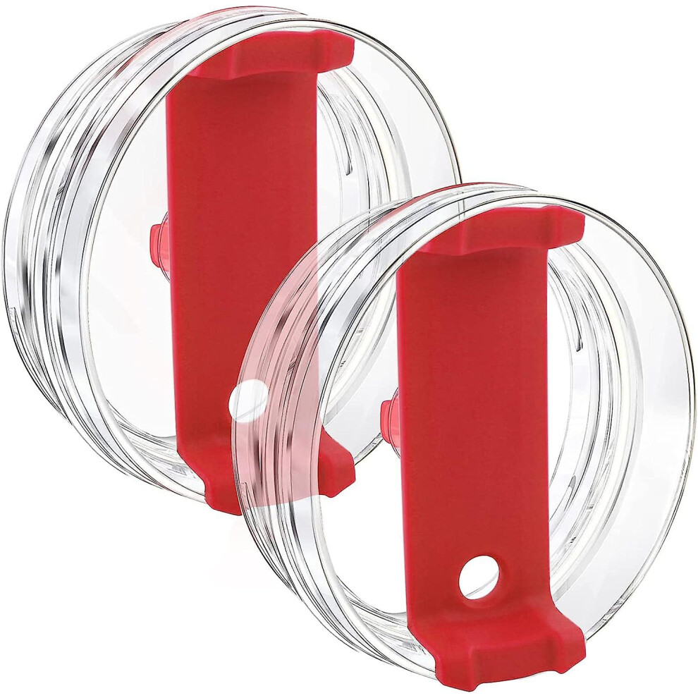 (Red) 2Pcs 40 Oz Tumbler Lid Compatible Stanley, Spill Proof Splash Resistant Tumbler Covers For Stanley And More Coffee Mugs Red