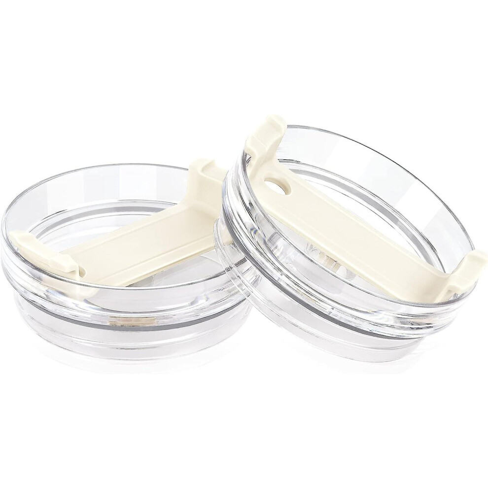 (White) 2Pcs 40 Oz Tumbler Lid Compatible Stanley, Spill Proof Splash Resistant Tumbler Covers For Stanley And More Coffee Mugs White