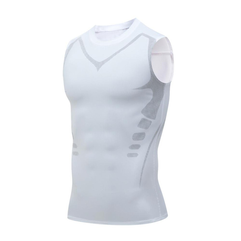Ionic Shaping Vest, Comfortable And Breathable Ice-silk Fabric Tank For Men To Build A Perfect Body