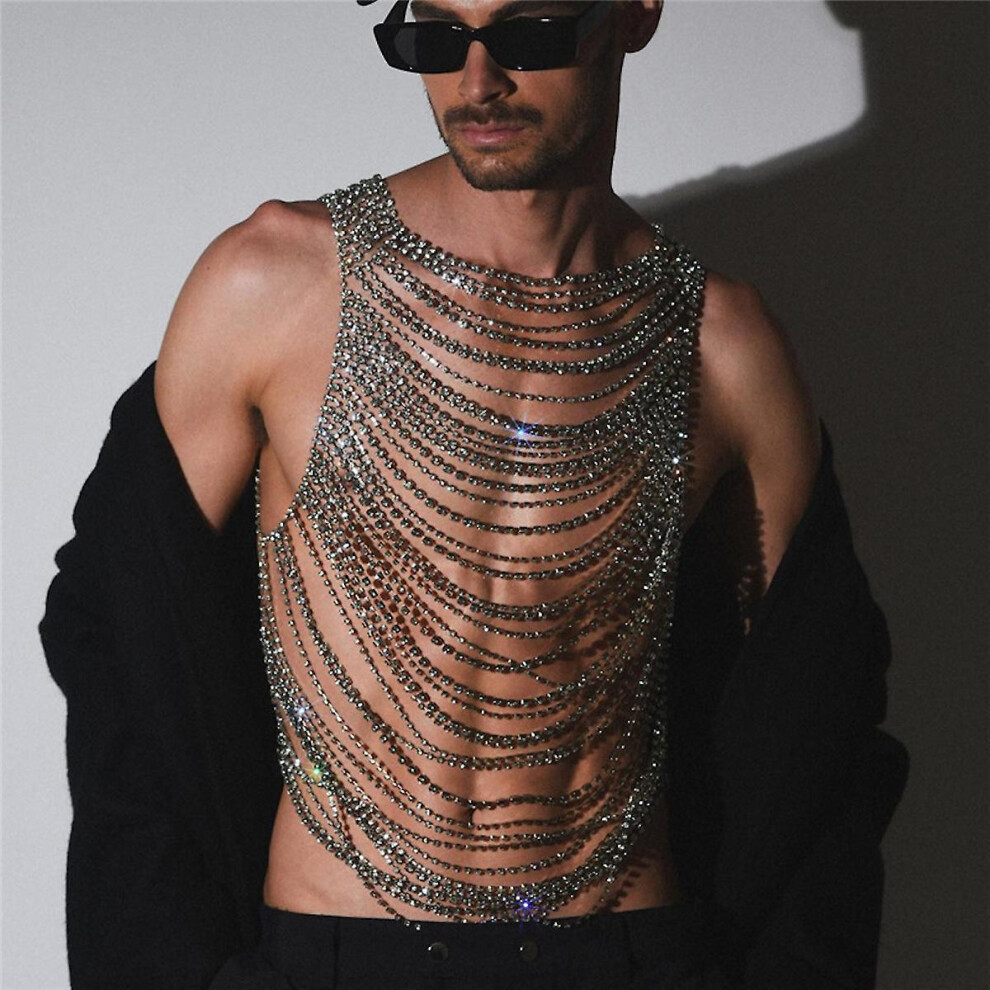 Jewelry Rhinestone Body Chain Sexy Chest Chain Body Accessories For Men