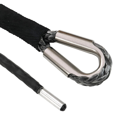 WINCHMAX Synthetic Winch Rope 28mx11mm. 3/8 Inch Tactical Hook. Hole Fix 1