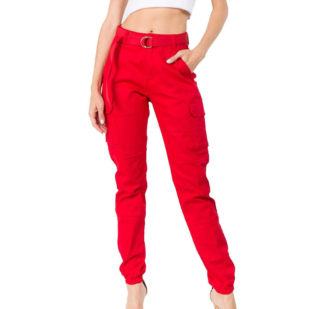 Ladies Summer Trousers Women's High Waist Slim Fit Jogger Cargo Camouflage Pants For With Matching Belt