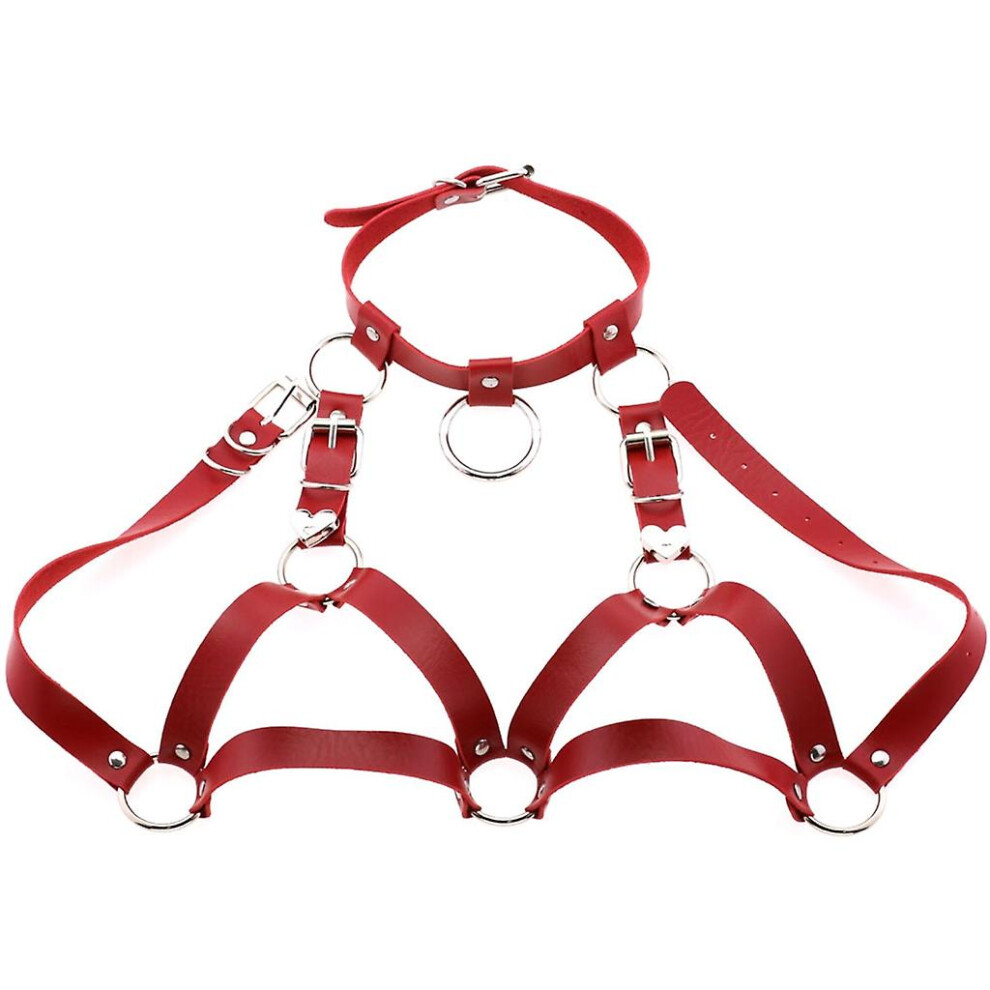 Leather Bra Harness Punk Cupless Bra Harness Bra Top Chest Bracket Brachain
