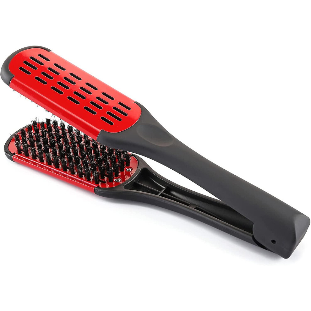 Unisex Double Sided Brush, Flat Iron Straightening Comb For Knotty, Unkempt Hair, Cepillo Peine Para Planchar Cabello Straightening Comb For Smoothing And De