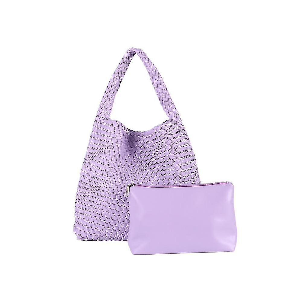 Leather Woven Bag For Women Fashion Shoulder Hobo Bags Tote Handbag Top Handle Bucket Bags