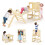 Costway 7-in-1 Climbing Toy Set Folding Convertible Step Stool W/ Chalkboard 1