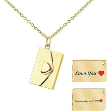 Locket Necklace, Custom Love Letter Envelope Necklace, Heart Locket Necklace Jewelry Gift For Women Girl Momnew To Amazon