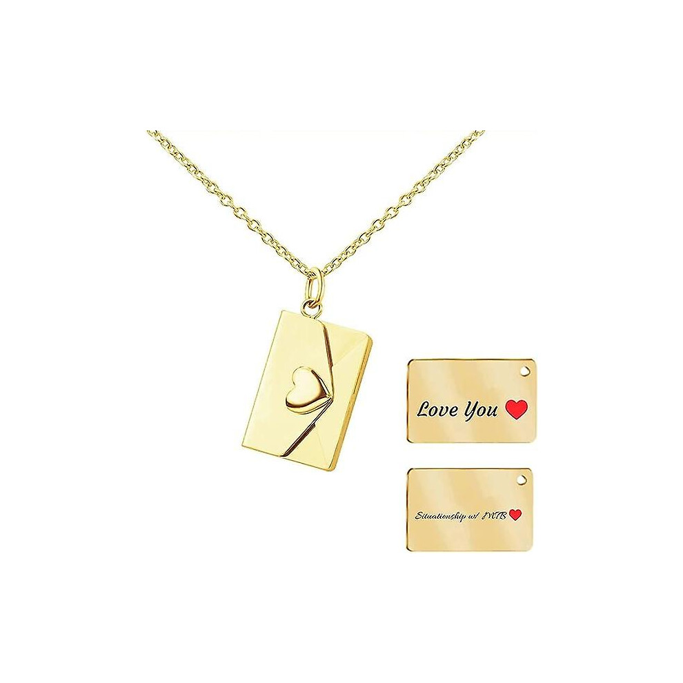 Locket Necklace, Custom Love Letter Envelope Necklace, Heart Locket Necklace Jewelry Gift For Women Girl Momnew To Amazon
