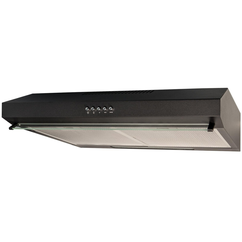 SIA STH50BL 50cm Black Slimline Visor Cooker Hood Kitchen Extractor Fan