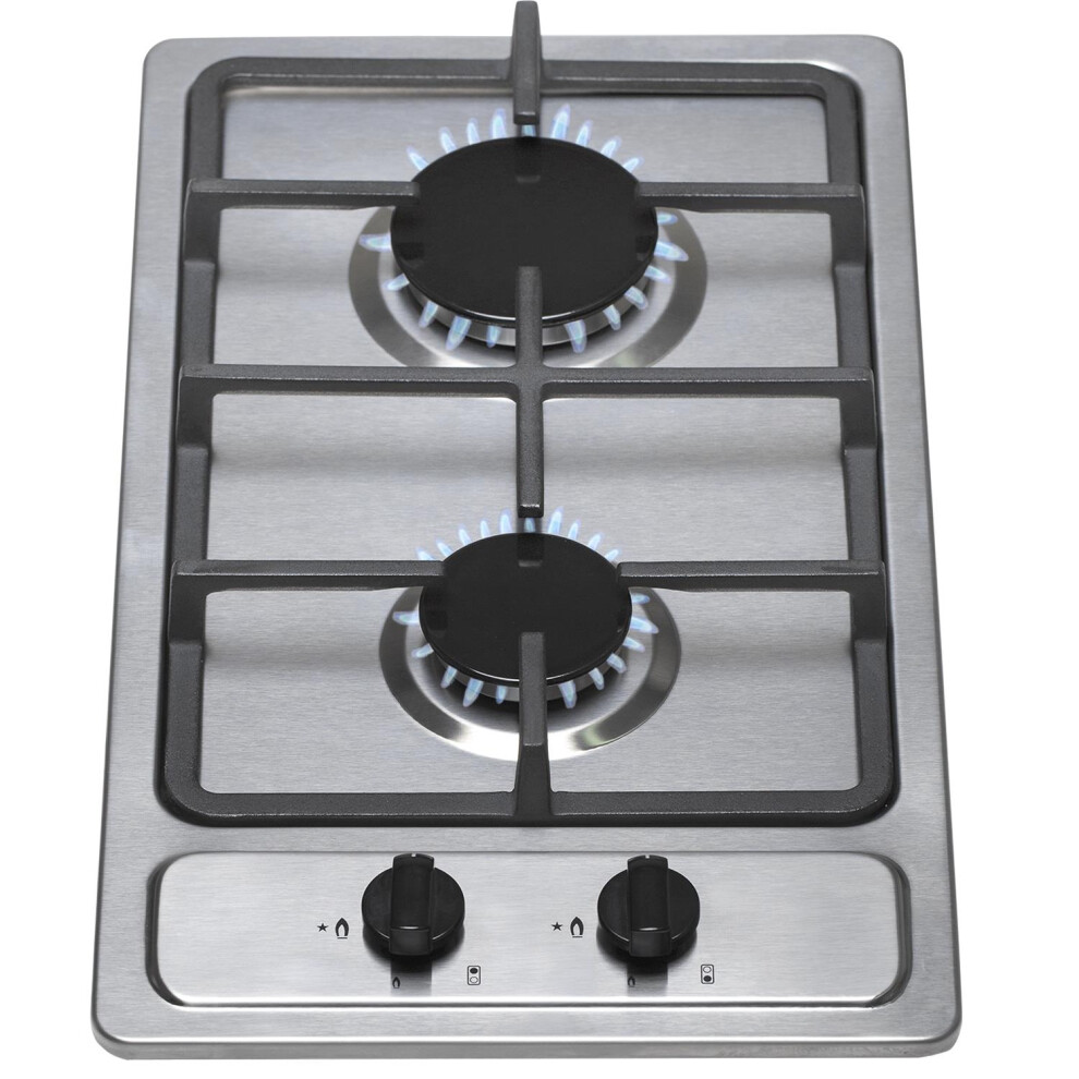 SIA SSG302SS 30cm Domino Gas Hob In Stainless Steel | LPG Kit & Cast Iron Stands